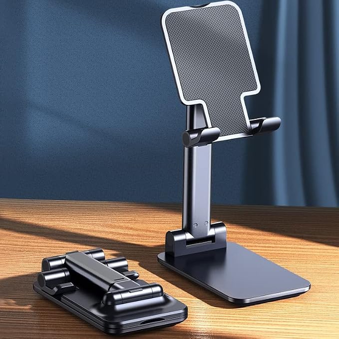 2 Pcs Cell Phone Stand, Adjustable Angle Height Phone Stand for Desk, Foldable Portable Phone Holder for iPhone 14/13/12/Smartphones