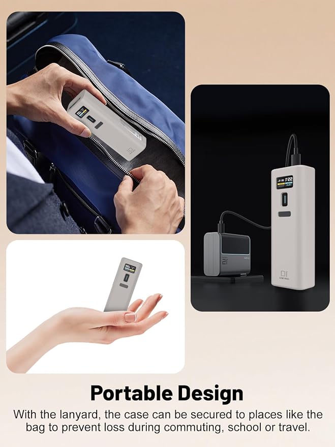 Silicone Protective Case Compatible with CUKTECH 10 Power Bank 10,000mAh 150W, Full-Body Protective Cover with Precise Cutouts, Shockproof & Scratch-Resistant Sleeve (Grey)