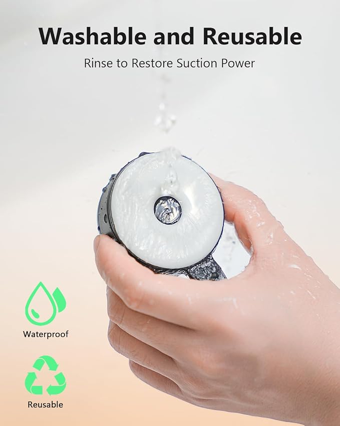 MiiKARE UniGrip Upgraded Shower Mirror Phone Holder | Portable Hands-Free Magnetic Suction Cup Mount | Universal Dual Grip Cellphone Holder for Shower, Mirror, Kitchen, Black