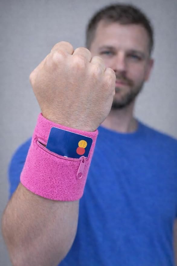 Suddora Zipper Wrist Pouch - Sweatband/Wristband Wallet for Keys, ID, Cards, Cash