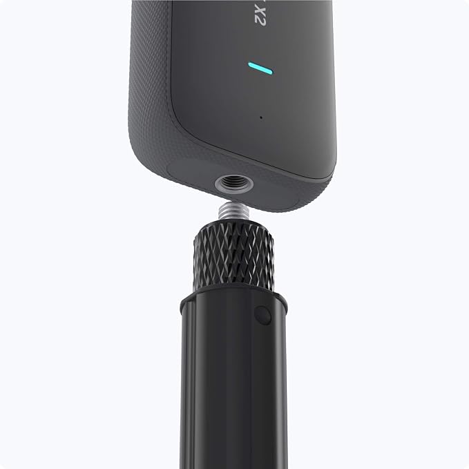 Insta360 2-in-1 Invisible Selfie Stick + Tripod, Aluminum Alloy Invisible Pole and Tripod, Compatible with Insta360 Ace, Ace Pro, Ace Pro 2, GO Ultra, GO 3S, ONE X2, X3, X4, X5 Action Cameras, Black