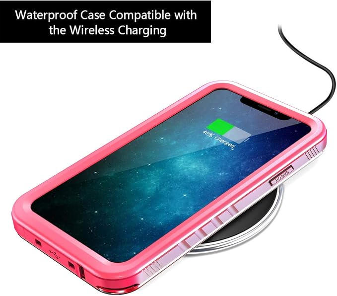 Cozycase Compatible with Waterproof iPhone 11 case, Built-in Screen Protector, Full-Body Rugged Bumper Sealed Case Cover, Shockproof Dustproof Waterproof Case for iPhone 11 6.1 inch (Pink)