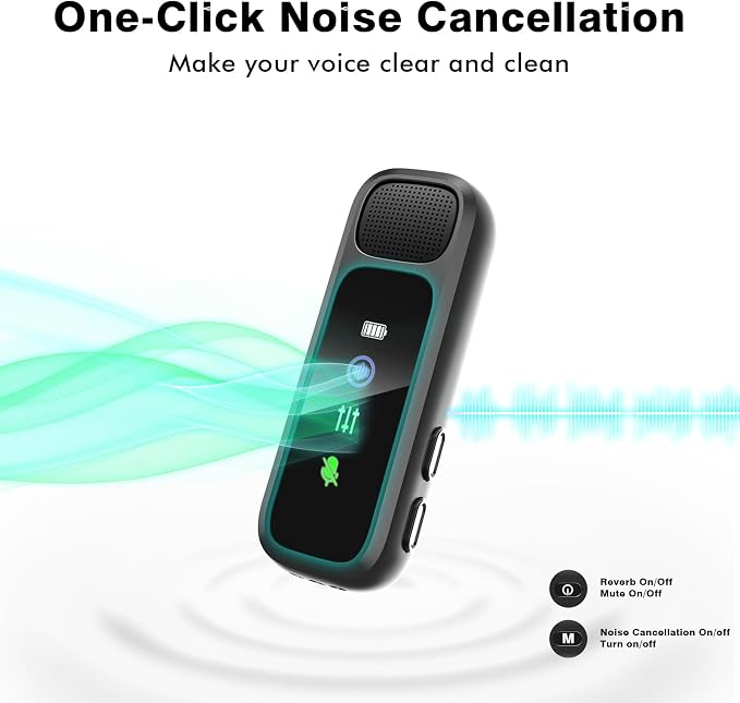 Wireless Lavalier Microphone for iPhone/Android - Dual Mini Noise Canceling Mic with Charging Case(30H), USB-C/Lightning Clip-on Microphone for Video Recording Streaming Podcast Vlogging(Black)