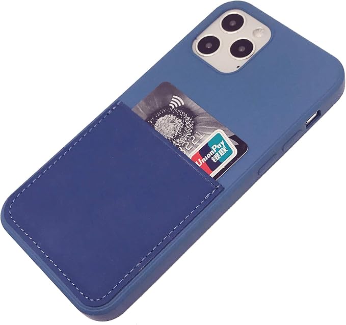 Ultra Slim Liquid Silicon Gel Case Compatible with iPhone 12,for iPhone 12 Pro 6.1 inch 2020 with Card Holder Sleeves Slot Anti-Scratch Shockproof Wallet Cover with Screen Protector(Blue)