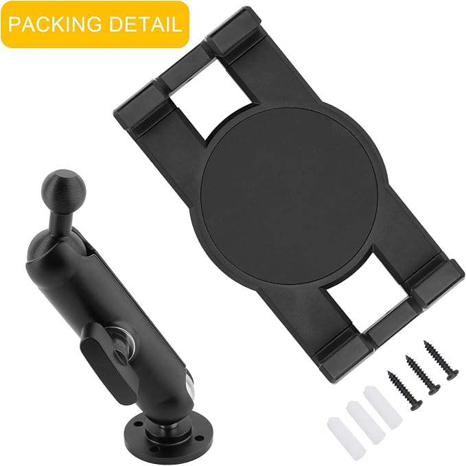 Aluminum Heavy Duty Drill Base Tablet Holder for Car,Tablet Mount for Truck,Commercial Vehicles,Dashboard,Boat and Wall Compatible with 4"-12.9" iPad Pro/Mini/Galaxy Tab//Phones,Large Case Friendly