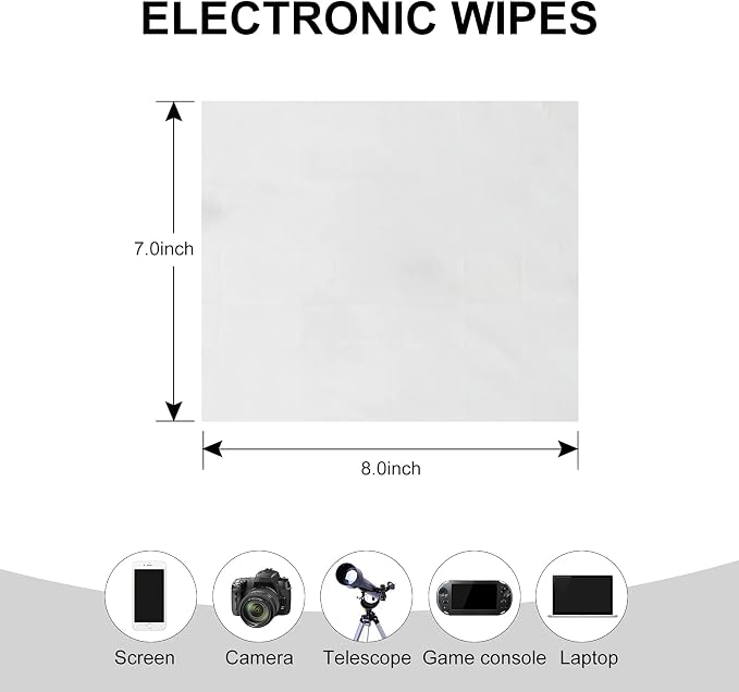 Screen Cleaner Cadith Electronic Wipes - Safely Clean Your Computer, Laptop, TV, Phone, and Tablet Screens - All Electronic Equipment - 8x7 Inches Screen Wipes(40PCS)