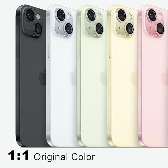 2 Packs Camera Lens Protector for iPhone 14 / iPhone 14 plus 9H Tempered Glass Camera Cover Lens Aluminum Alloy Metal matte Case, Scratch Resistant Case Friendly (Black)
