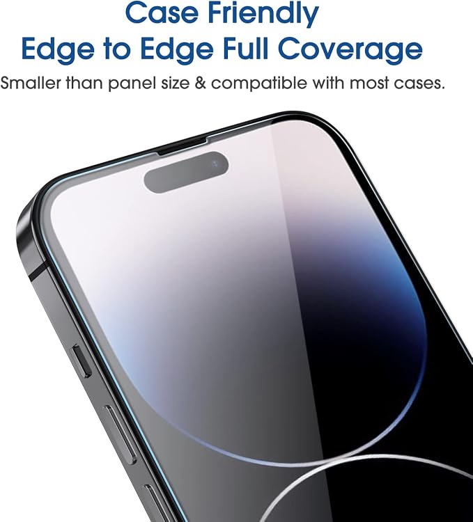 amFilm 2 Pack Tempered Glass Screen Protector + Camera Lens Protector for iPhone 14 Pro Max 6.7 Inch. Easy OneTouch Installation, Auto-Alignment, Bubble Free, Case Friendly, Anti-Scratch