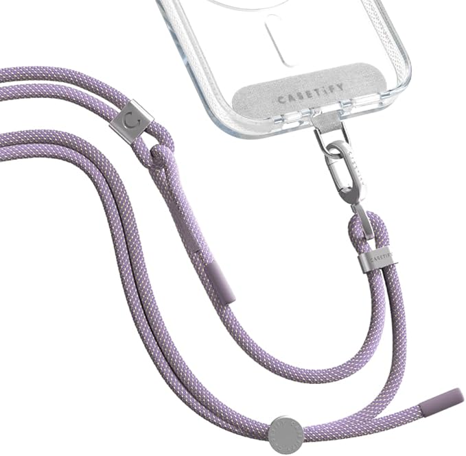CASETiFY 6mm Rope Cross Body Strap with Card - Soft Lavender