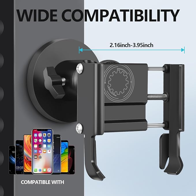 Vinkqiado Gym Magnetic Phone Holder, All Metal Magnet Base Phone Mount for Gym Equipment, Tractor, Refrigerator, Forklift, or Any Ferrous Metal Surface, Compatible with All Smartphones