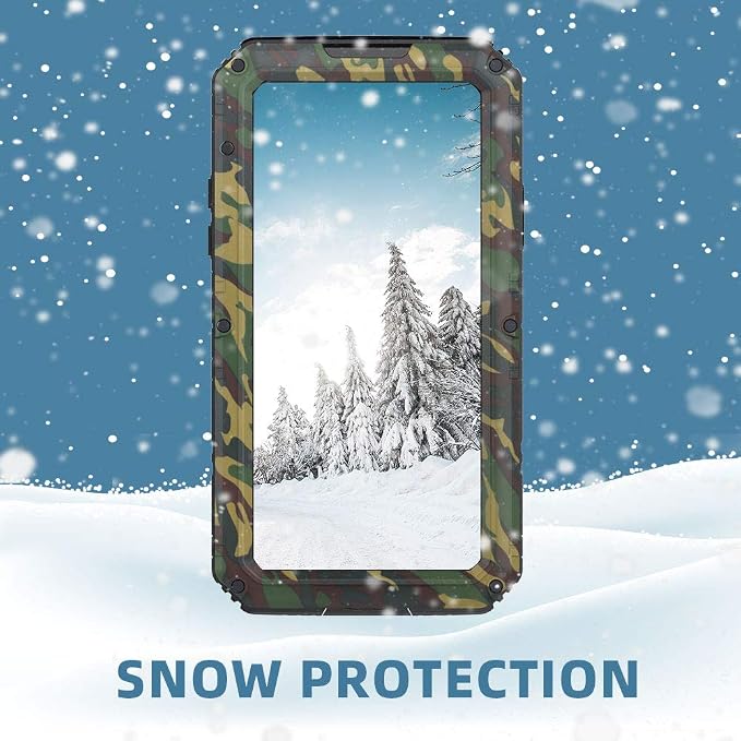 Mitywah Waterproof Case for iPhone Xs MAX, Shockproof Full Body Cover with Screen Protection, Heavy Duty Military Grade Defender Impact Rugged Strong Though Metal Shell for Outdoor, Camouflage