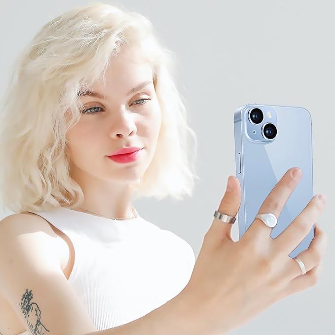 Compatible with iPhone 14 and iPhone 14 Plus Camera Lens Protector, Anti-Scratch Tempered Glass Camera Screen Protector Shockproof Full Protective Camera Cover Case Friendly Lens Cover-Sierra Blue