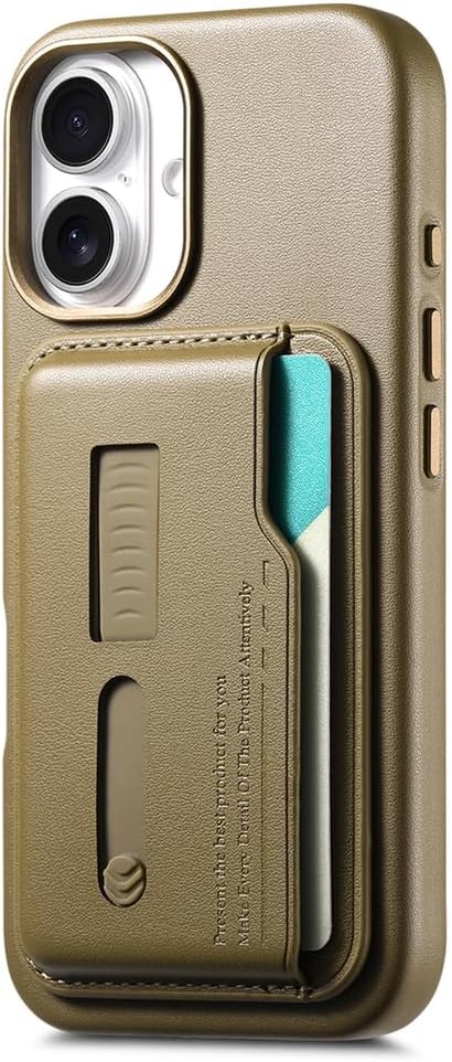 Wallet Case for iPhone 17 Pro Max/17 Pro/Air/17,Heavy Duty Protection Magnetic Detachable Card Holder 2 in 1 Protection Shockproof Phone Cover (17 Pro Max,Green)