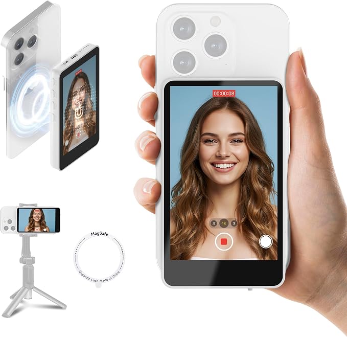 SYNCO XView AI vlog Selfie Monitor Screen iPhone for iPhone & Android(White)