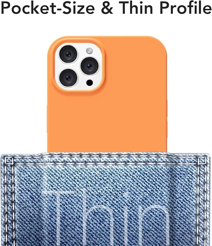 for iPhone 12/12 Pro Case Silicone Compatible with Magsafe Case, Ultra Slim Thin Magnetic Phone Cases Mag Safe, Cute Soft Rubber Gel Matte Plain Wireless Charging Cover for Women, Neon Orange