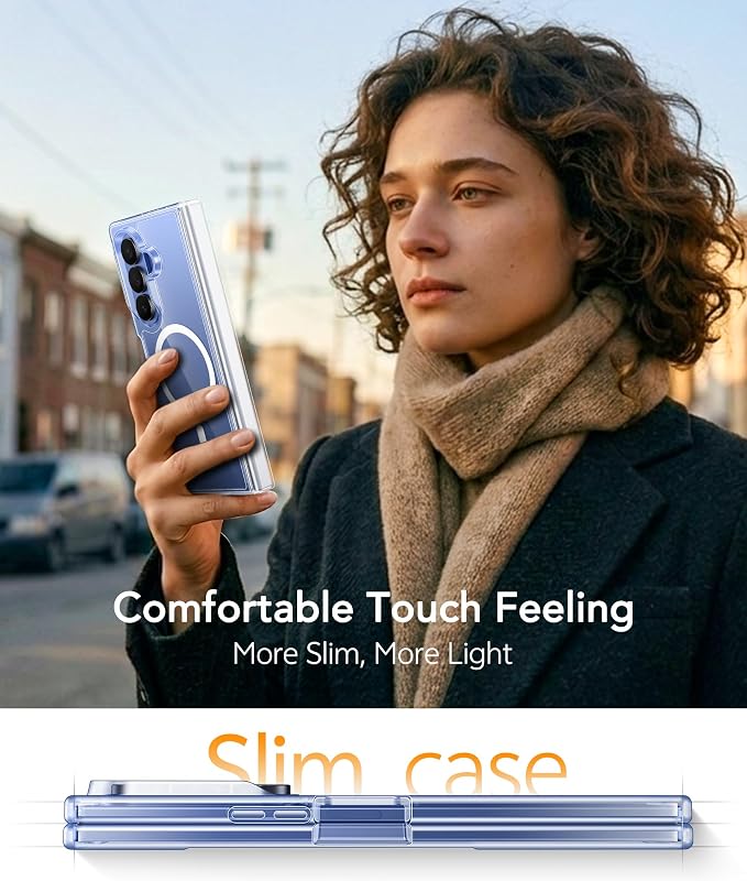 FNTCASE for Samsung Galaxy Z Fold 8 Ultra / Z Fold 7 Case, Fit for Magsafe | Hinge Protection, Screen Protector, Clear Anti Yellowing, 14FT Military Grade Drop Proof, Protective Phone Cover, Transparent