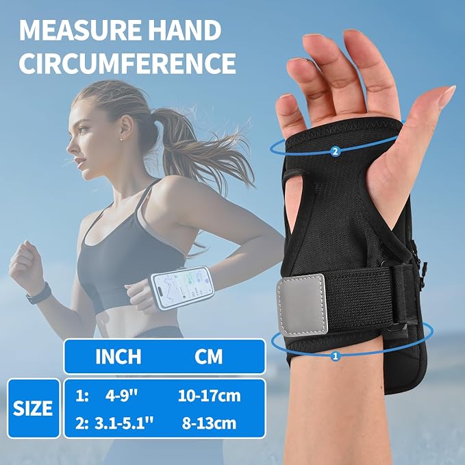 Phone Holder for Running, Wristband Frearm Band for iPhone Pro Max Plus SE (16/15/14/13/12/11/X/XR) Galaxy S24/S23/S22/S21, Waterproof Running Accessories with Adjustable Strap & Card Slot
