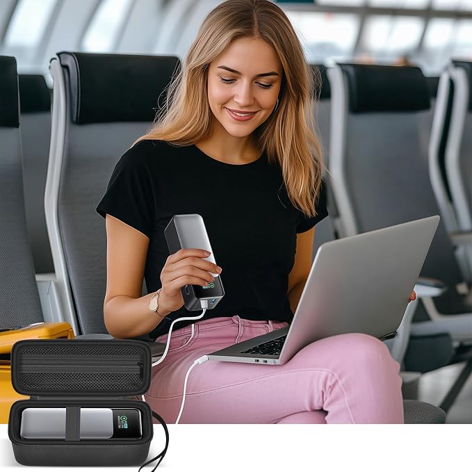 Protective Storage Case for Anker 737 Power Bank (PowerCore 24K 140W) -Hard Shell Organizer with Custom Fit, Interior Mesh Pocket & Sturdy Zipper for On-The-Go Essentials (Case Only)