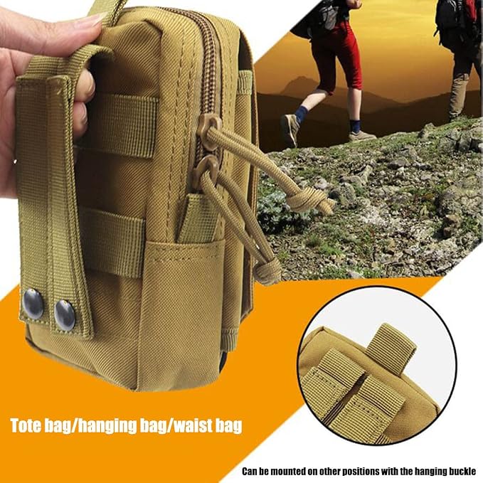 Tactical Phone Pouch, Cell Phone Holster Pouch, Multipurpose EDC Belt Bag, Belt Purse with Cell Phone Holster Holder for Workout Hiking Camping Outdoor Tear