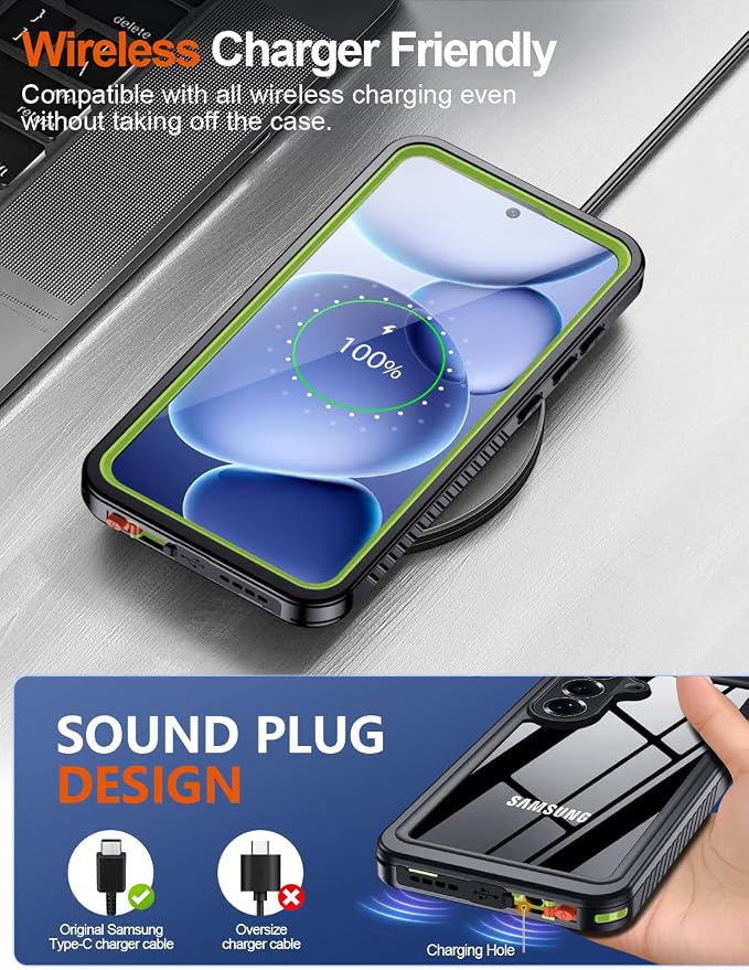 MOZOTER Designed for Samsung Galaxy S26 Plus Case Waterproof, Military Shockproof Full Body Cover with Built-in Screen & Lens Protector, IP68 Underwater Protection for S26 Plus 6.7" Green