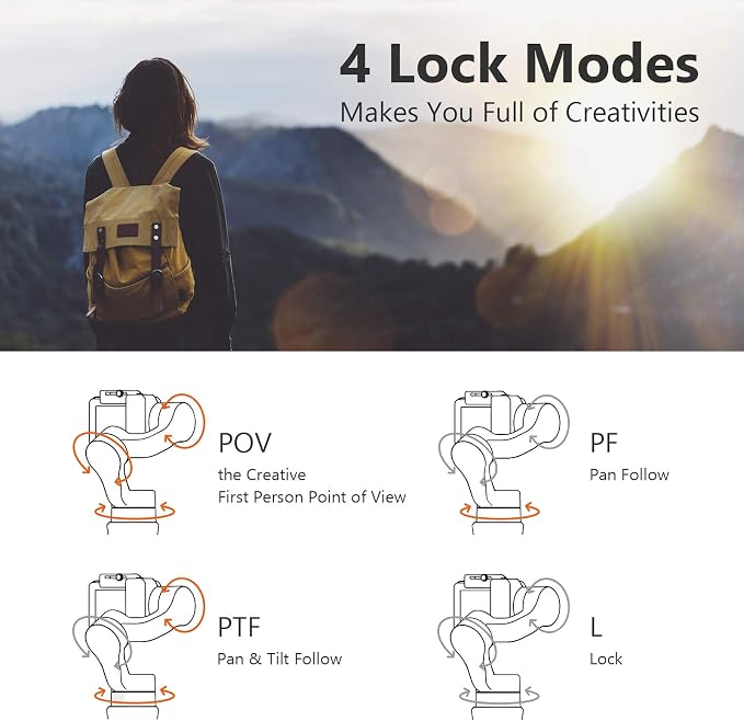 Gimbal Stabilizer for Smartphone, Selfie Stick Tripod with Face Tracking & 360°Rotation, Phone Tripod Stand with Remote, Phone Gimbal with Auto Inception for Vlogging
