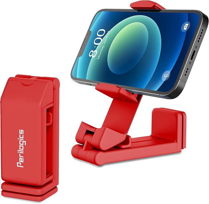 Perilogics Airplane Phone Holder Mount Universal in Flight Hands Free Viewing with Multi-Directional Dual 360 Degree Rotation (Coral)