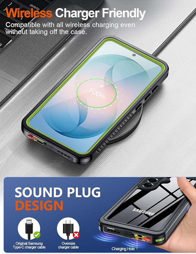 MOZOTER Designed for Samsung Galaxy S26 Case Waterproof, Military Shockproof Full Body Cover with Built-in Screen & Lens Protector, IP68 Underwater Protection for S26 6.3" Green