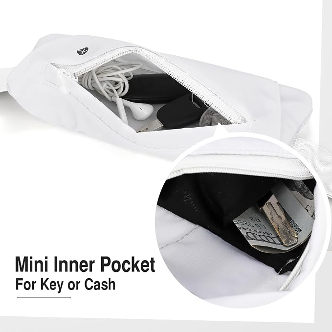 WHIPPY Slim Running Belt Fanny Pack for Women Men Elastic Runners Belt Waist Pouch Chest Bag Phone Holder Waist Pack for Running Hiking