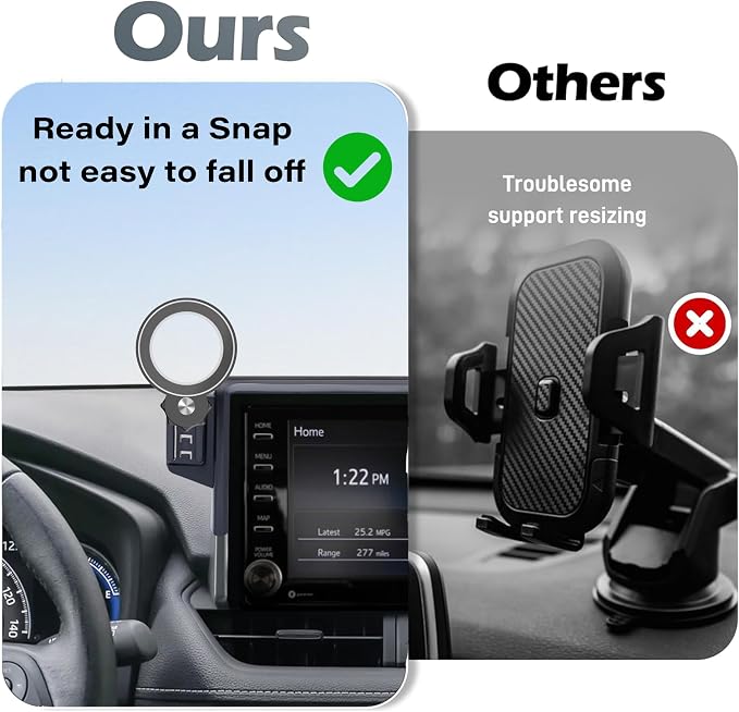 Car Phone Holder for Toyota RAV4 2019 2020 2021 2022 2023 2024 2025 Accessories Apply to 7/8 Inch Touch Screen Fixed Clip Magnetic Cell Phone Mount Hands-Free 360 Degree Rotation