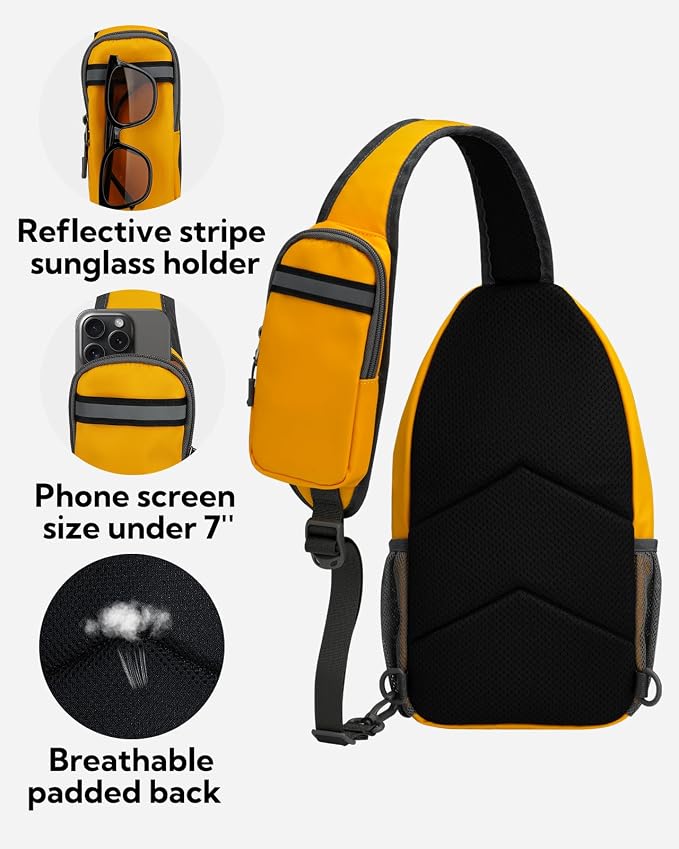 WATERFLY Crossbody Sling Backpack Sling Bag Travel Hiking Chest Bag Daypack