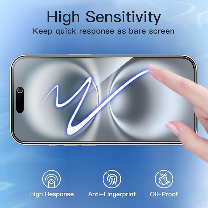 JETech Privacy Screen Protector for iPhone 16 6.1-Inch with Camera Lens Protector, Anti-Spy Tempered Glass Film, Easy Installation Tool, 2-Pack Each