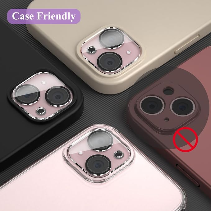 YWXTW [5 Pack Designed for iPhone 15 Camera Lens Protector, for iPhone 15 Plus Camera Lens Protector, Night Shooting Mode, Anti Scratch HD Clear 9H Hardness Tempered Glass