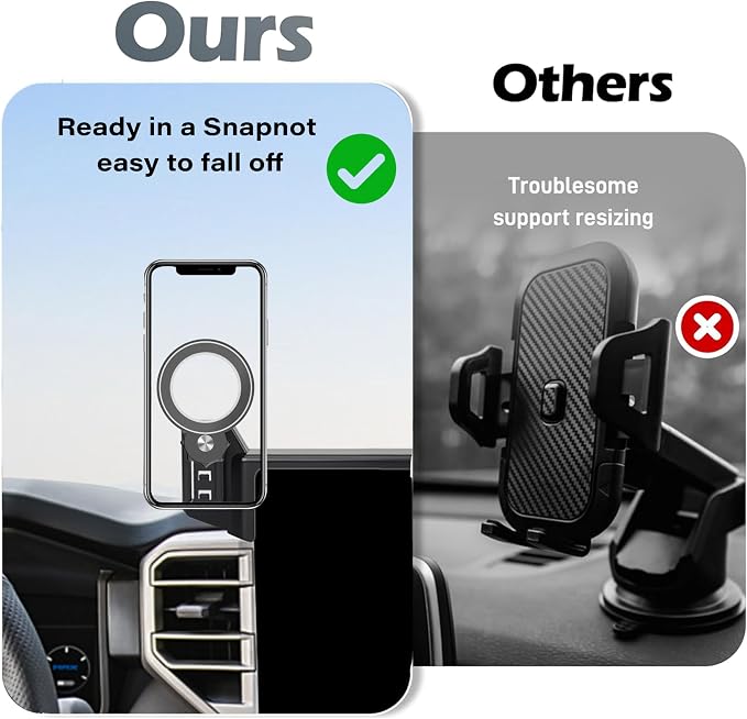 Car Phone Holder for 2022-2026 Toyota Tundra/2023 2024 2025 2026 Sequoia Accessories Apply to 14 Inch Touch Screen Fixed Clip Magnetic Cell Phone Mount Hands-Free 360 Degree Rotation