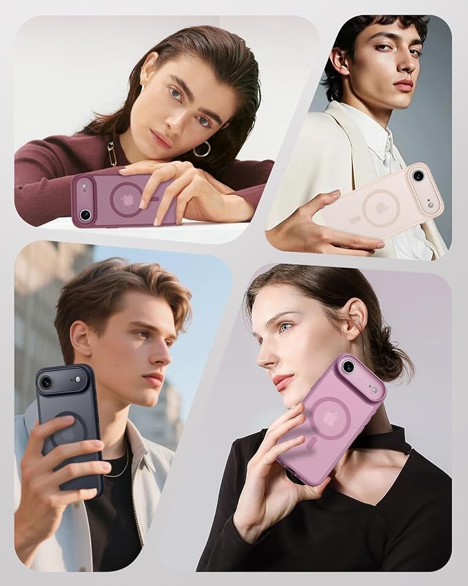 TOCOL for iPhone Air Case, Compatible with Magsafe Charger, Full Camera Protection, Drop Protection, Translucent Matte Phone Case for iPhone 17 Air 6.5 inch (Plum)