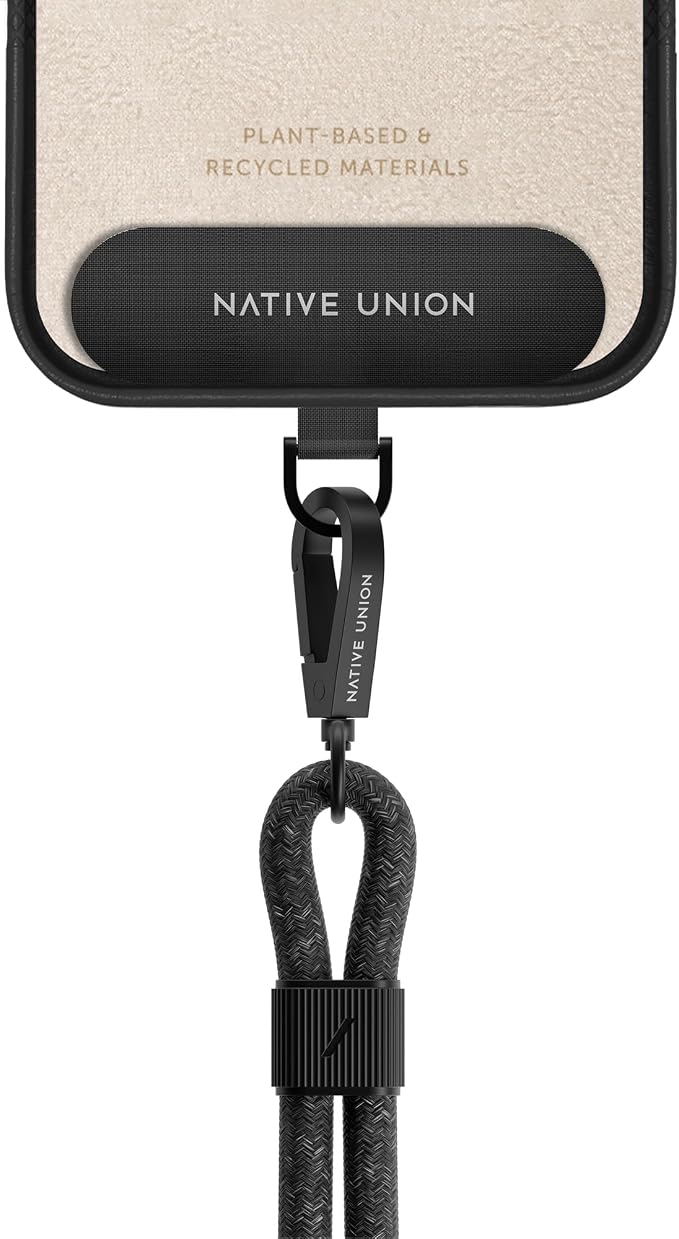 Native Union Universal Sling – Adjustable & Detachable Crossbody Strap – Made with 100% rPET Recycled Polyester – Universally Compatible with All Smartphones (Black)