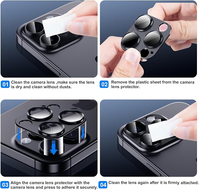 AFARER 2Pack Camera Lens Protector for iPhone 16 Pro & 16Promax,Full Coverage 9H Tempered Glass,Case Friendly for iPhone 16Pro/16 Pro Max,(Desert Titanium Gold)