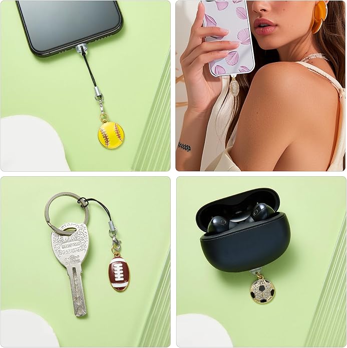 7-10Pcs Dust Plug Charm Type C with Alloy Pendants Cute Cell Phone Charms for Most Type C Phone,Readers Device