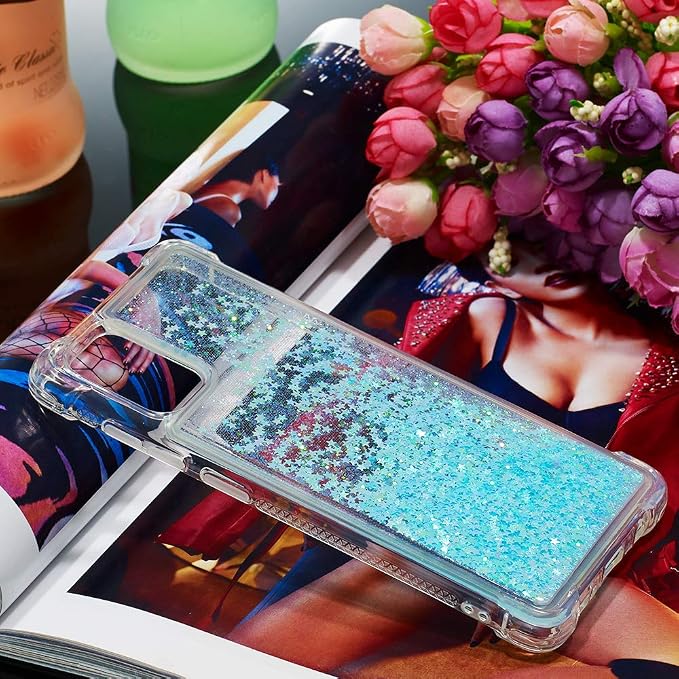 Bling Protective Case für Galaxy A71 Women, Slim Floating Liquid Phone Cover Silicone Bumper Case Transparent Shockproof Cover TPU Case Yellowing-Resistant Cases Compatible with Samsung Galaxy A71