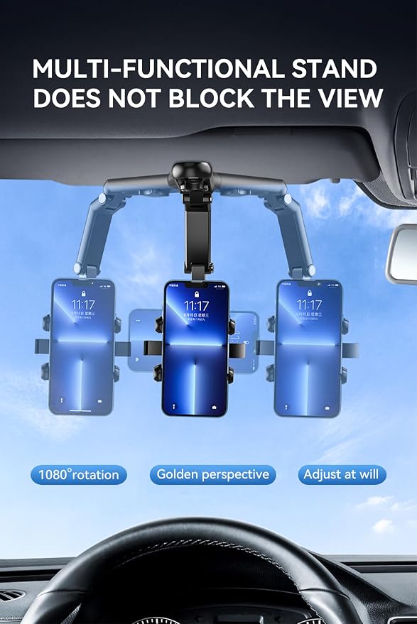 Temvue Car Photography Phone Mount Stabilizer, Universal Cell Phone Car Mount Metal Anti-Shake POV View for Navigation Live Streaming Self-Recording & Video Driving