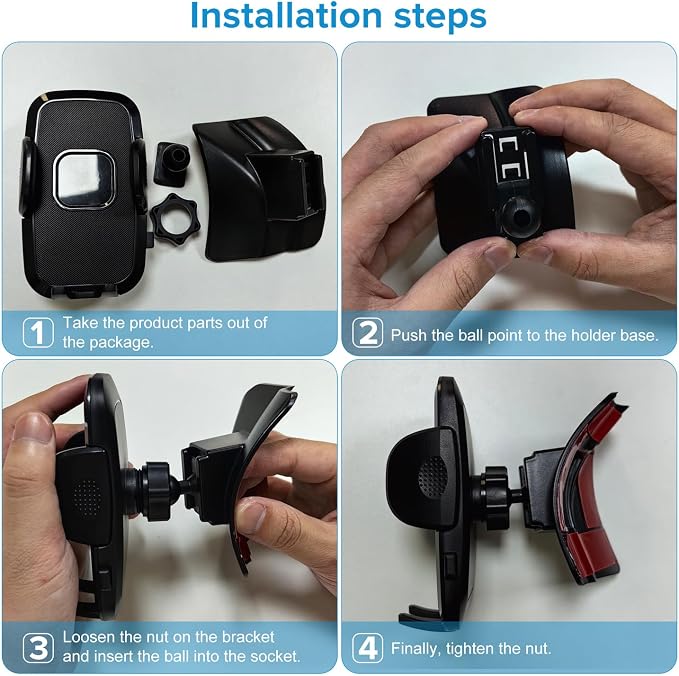 Car Cell Phone Holder Mount for Jeep Wrangler JK JKU 2017 2016 2015 2014 2013 2012 2011 Interior Accessories, Dashboard Mobile Phone Stand Compatible with 4.0"-7.0" Cell Phones