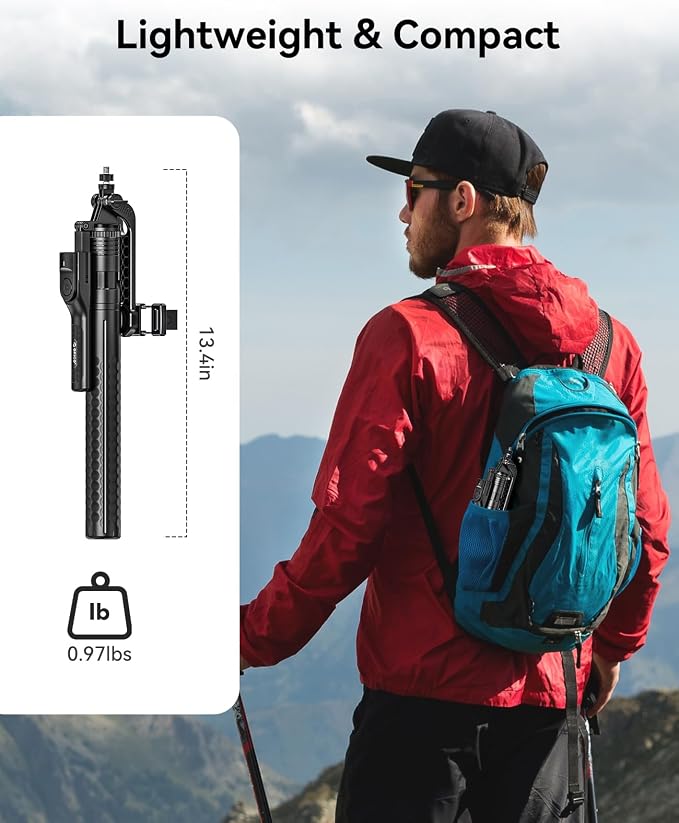 ORICO 75" Phone Tripod & Selfie Stick - 360° Rotatable Handle + Phone Holder for Multi-Angle Shooting, Wireless Remote, Extendable Stand for iPhone/Android/Camera/GoPro, Travel/Vlog/Recording - SPM190