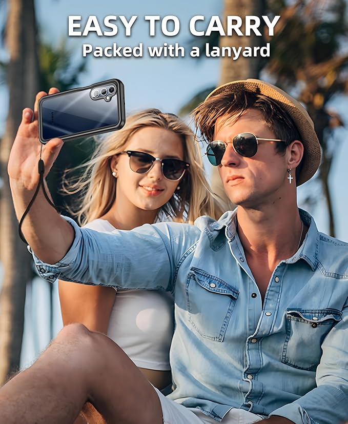 Beasyjoy for Samsung Galaxy A16 5G Phone Case, IP68 Waterproof with Built-in Screen Protector, Rugged Full Body Military Grade Shockproof Dustproof Protective Underwater Cover, Black/Clear