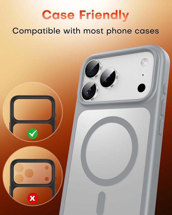 TOCOL Camera Lens Protector for iPhone 17 Pro Max/iPhone 17 Pro Tempered Glass HD Individual Scratch Resistant Camera Cover Accessories Case Friendly 2 Pack(Clear)