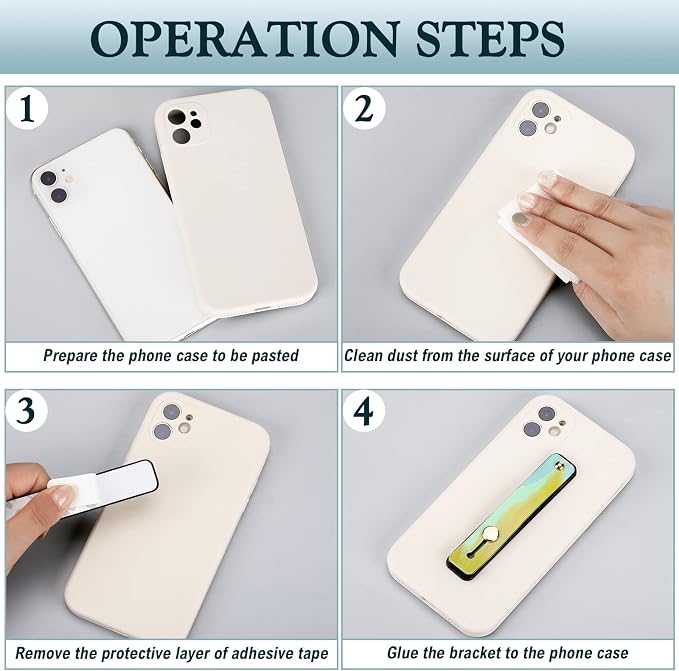 Weewooday 6 Pieces Phone Grip Holder Cell Phone Grip Strap Telescopic Finger Strap Stand Universal Finger Kickstand for Most Smartphones(Tie Dye Colors)