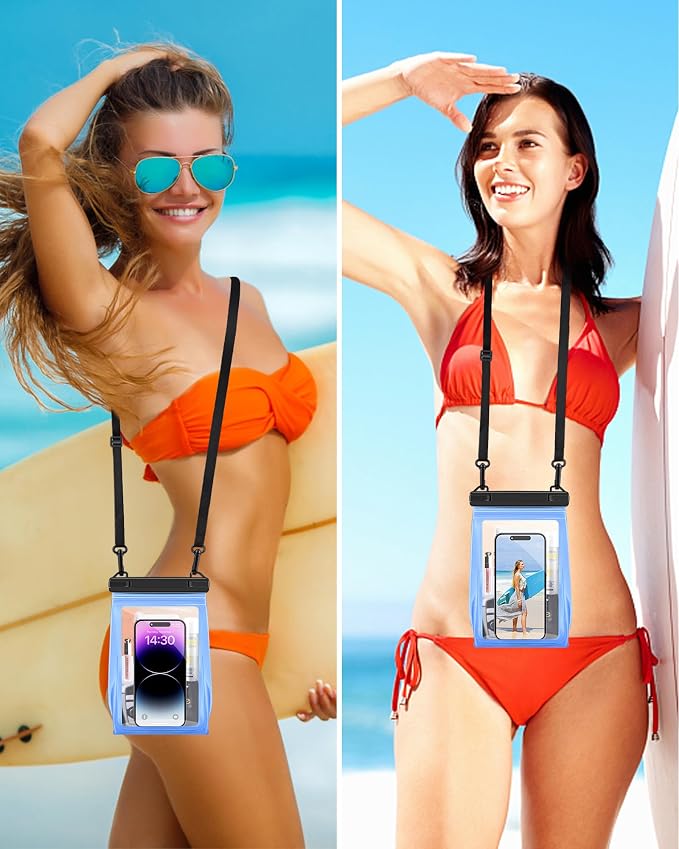 Large Waterproof Phone Pouch, Floating Dry Bag for iPhone 15 14 13 12 11 Pro Max Galaxy S22 S21 Waterproof Bag Sunscreen Glasses Storage Universal Dry Pouch for Swimming Rafting Boating