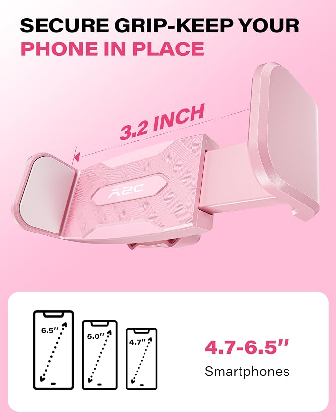A2C Flexible Phone Holder for Treadmill, Peloton, Stroller, Shopping Cart, Desk, Portable Gooseneck 16.5” Long Arm Phone Mount for 4.7”-6.5" Smartphones, Gym Accessories for Women, Pink
