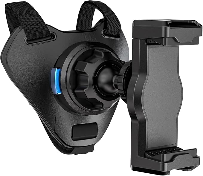 Magnetic Motorcycle Helmet Chin Strap Mount with Phone Holder, Elastic Strap Helmet Chin Mount for iPhone 17 16 15 14 13 Pro Max and More Smartphones