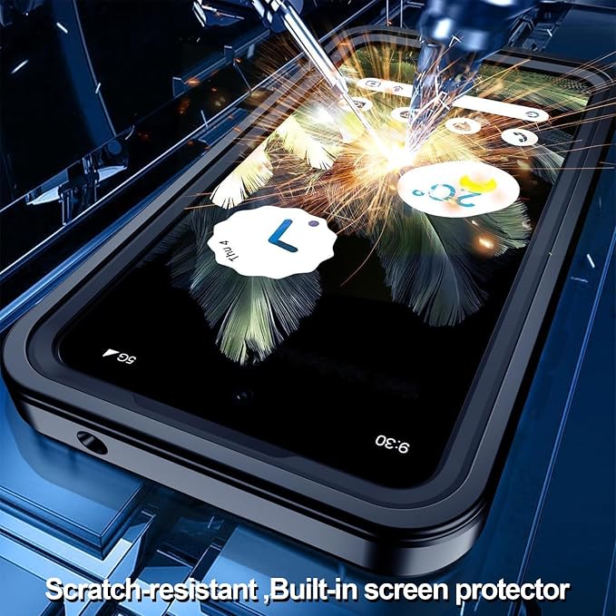 Hualele Pixel 9 Pro XL Case Waterproof Built-in Screen Protector and Lens Protector, IP68 Underwater Rugged Full Body Shockproof Anti-Scratched Durable Phone Case for Google Pixel 9 Pro XL Black/Clear