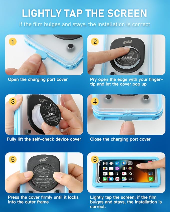 Waterproof Phone Pouch,IPX8 Waterproof Phone Case for Beach & Floating Essentials,Phone Waterproof Pouch with Lanyard, Universal Case Up to 6.9" for iPhone,Samsung (Blue)