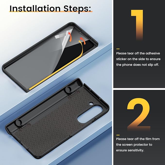 VEGO for Galaxy Z Fold 5 Case with Built-in Privacy Screen Protector,Black | with Slide Camera Cover & 360° Magnetic Kickstand Drop Protection Case for Samsung Galaxy Z Fold 5 5G 2023